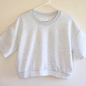 Yogalicious Scuba Knit Crop Sweatshirt Short Sleeve Crewneck Women's Large  EUC